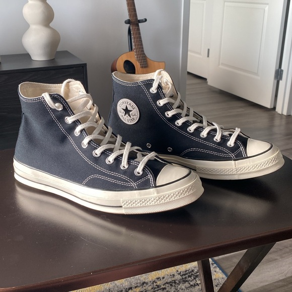 CONVERSE MEN'S CHUCK TAYLOR 70 HI TOP (MEN’S SIZE 11.5) BLACK/EGRET - Picture 2 of 9